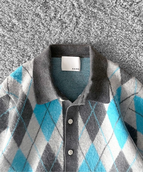 KAIKO（カイコー）の「【Pre order】KAIKO Domestic knit polo cardigan（カーディガン/ボレロ・メンズ・レッド系その他/グレー系その他2/グレー系その他・2/1）」の11枚目の写真