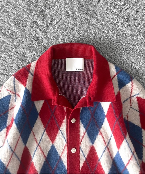 KAIKO（カイコー）の「【Pre order】KAIKO Domestic knit polo cardigan（カーディガン/ボレロ・メンズ・レッド系その他/グレー系その他2/グレー系その他・2/1）」の17枚目の写真