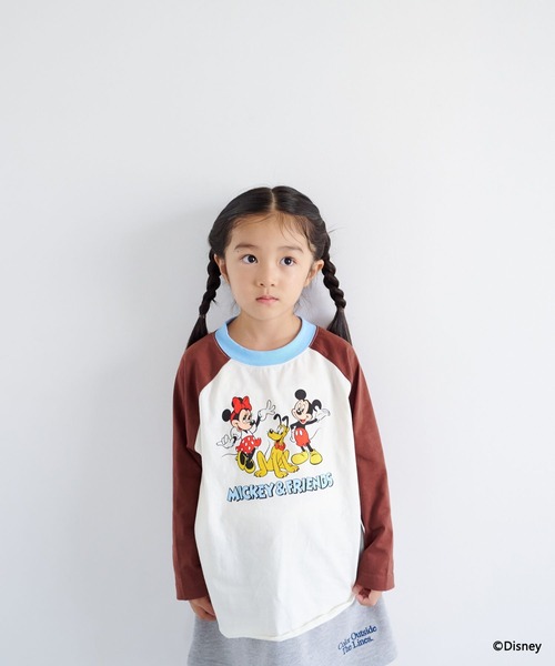 LOWRYS FARM（ローリーズファーム）の「Disney／ラグランT　1066190（Tシャツ/カットソー・キッズ・アイボリー/グレー/ピンク系その他・130cm/120cm/110cm/140cm/150cm）」の2枚目の写真