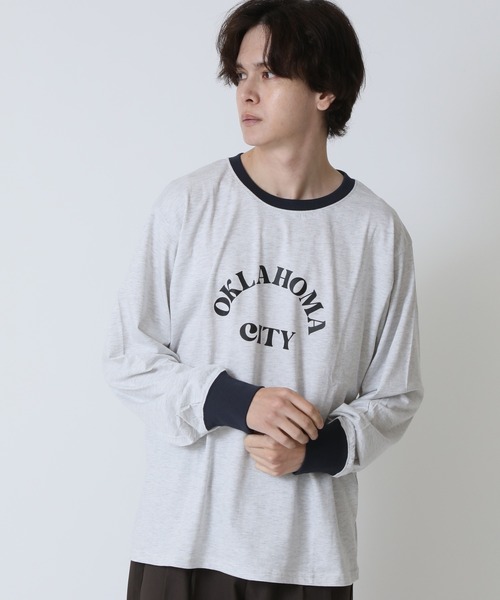 SHISKY（シスキー）の「レトロなアメカジスタイル ラグラン Tシャツ 長袖 ナンバリング　Shisky（Tシャツ/カットソー・メンズ・ホワイト×ブラック/グレー/ホワイト系2/ホワイト系1/ブラック・L/XL）」の5枚目の写真
