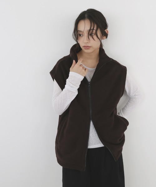 hellam(へラム)の「フリースベスト(ベスト・レディース・アイボリー/ブラック/チャコール/ブラウン・FREE)」の17枚目の写真