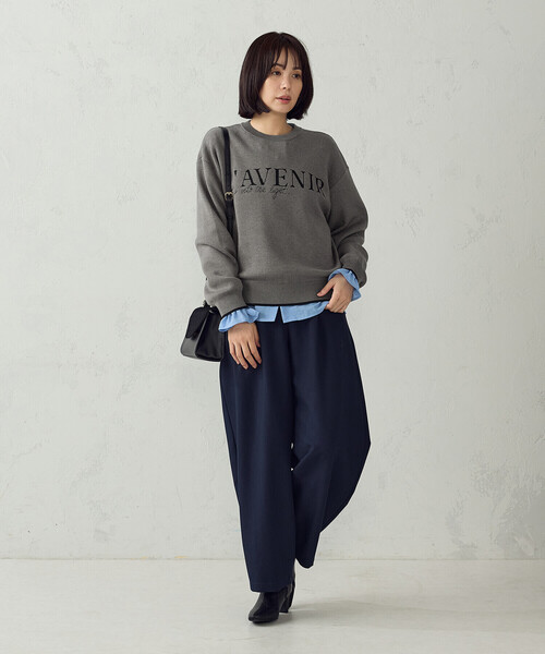 COMME CA ISM(コムサイズム)の「マシンウォッシャブル ロゴニット(ニット/セーター・レディース・ベージュ/ブラック/チャコール・FREE)」の11枚目の写真