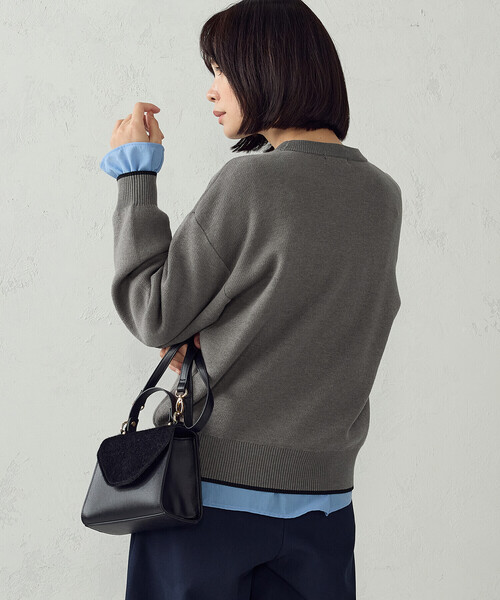 COMME CA ISM(コムサイズム)の「マシンウォッシャブル ロゴニット(ニット/セーター・レディース・ベージュ/ブラック/チャコール・FREE)」の17枚目の写真