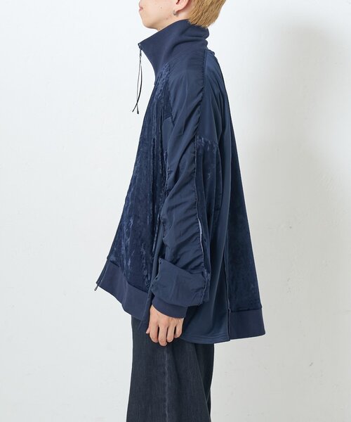 etsinta(エシンタ)の「【etsinta】ベロアトラックオーバージャケット(ブルゾン・レディース・ネイビー/ピンク・ONE SIZE)」の21枚目の写真