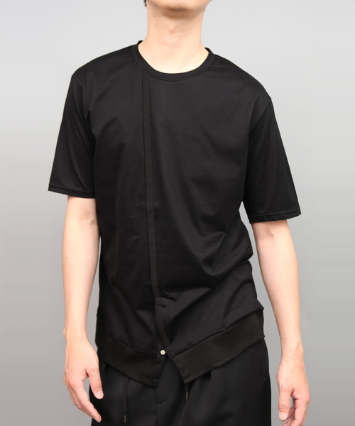 ato（アトウ）の「60/2T-CLOTH  FRONT SLIT（Tシャツ/カットソー・メンズ・ネイビー/ブラック/ホワイト/ブラウン・46/48）」の2枚目の写真
