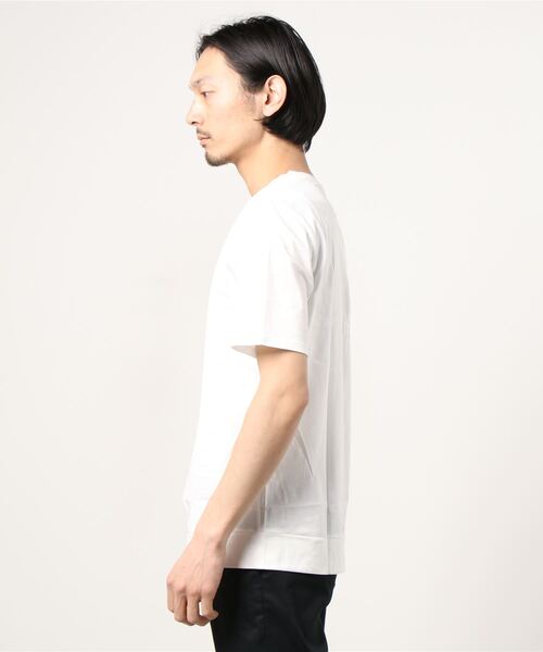 ato（アトウ）の「60/2T-CLOTH  FRONT SLIT（Tシャツ/カットソー・メンズ・ネイビー/ブラック/ホワイト/ブラウン・46/48）」の5枚目の写真