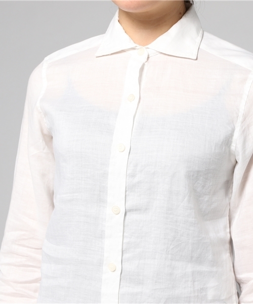 LIMITLESS LUXURY(リミットレスラグジュアリー)の「LINEN ワイドカラーシャツ◆(シャツ/ブラウス・レディース・サックスブルー/ネイビー/ホワイト/ピンク・FREE)」の11枚目の写真