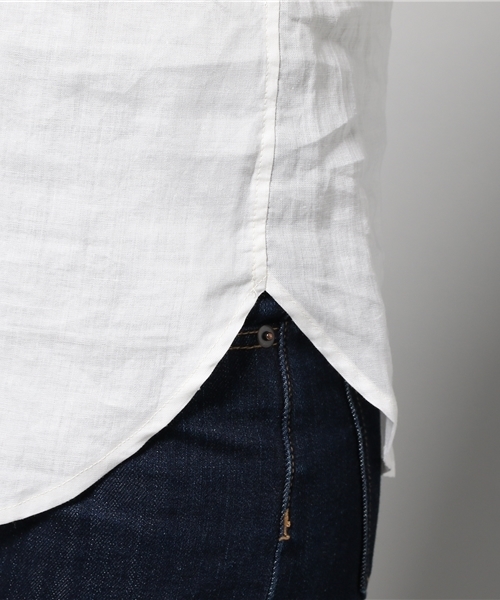 LIMITLESS LUXURY(リミットレスラグジュアリー)の「LINEN ワイドカラーシャツ◆(シャツ/ブラウス・レディース・サックスブルー/ネイビー/ホワイト/ピンク・FREE)」の6枚目の写真