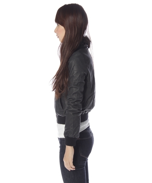 mystic（ミスティック）の「ファー衿レザーブルゾン（ブルゾン・レディース・ベージュ/ダークブラウン/キャメル/ブラック・ﾌﾘ-）」の5枚目の写真