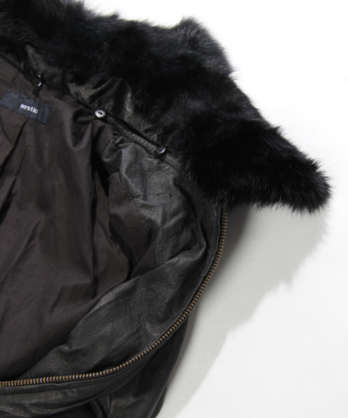 mystic（ミスティック）の「ファー衿レザーブルゾン（ブルゾン・レディース・ベージュ/ダークブラウン/キャメル/ブラック・ﾌﾘ-）」の10枚目の写真