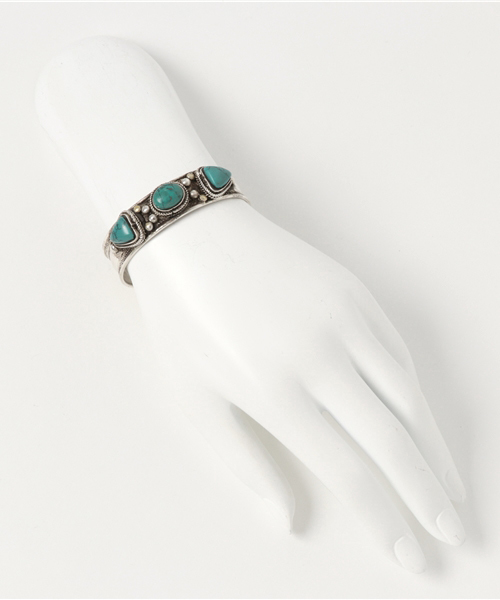 チャイハネ（チャイハネ）の「【チャイハネ】エスニック調メタルバングル（バングル/リストバンド・メンズ・ターコイズブルー/ダークブルー・FREE）」の7枚目の写真