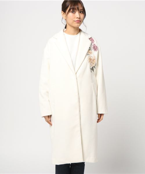 EIMY ISTOIRE（エイミーイストワール）の「フラワー刺繍ロングコート