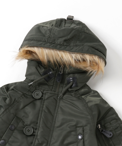 AVIREX（アヴィレックス）の「【AVIREX】N3-Bコート（ミリタリージャケット・キッズ・カーキ・120/130/110/140）」の2枚目の写真
