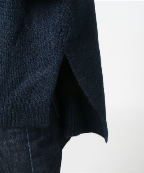 earth music&ecology（アースミュージックアンドエコロジー）の「・ハイネックドロップニットプルオーバー（ニット/セーター・レディース・ライトグレー/ネイビー/ピンク/アイボリー/キャメル/ブルーグリーン・FREE）」の12枚目の写真