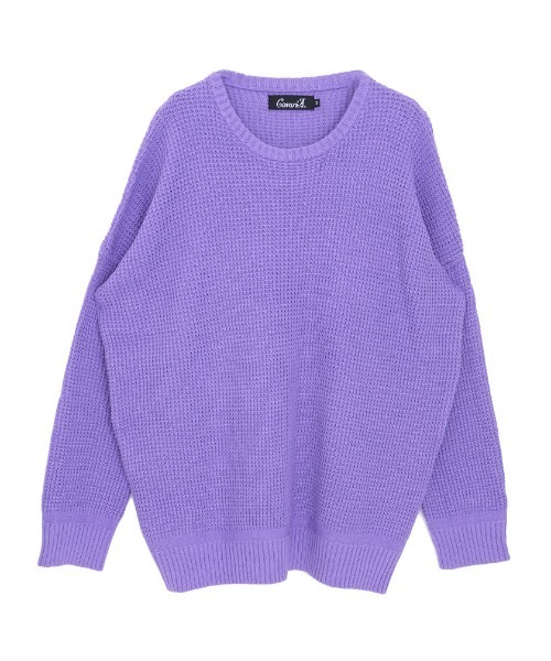 CavariA（キャバリア）の「『CavariA/キャバリア』ラーベン編みビッグシルエットクルーネック長袖ニットセーター（ニット/セーター・メンズ・ベージュ/サックスブルー/パープル/ピンク/テラコッタ/ホワイト/ブラック/グレー/ネイビー/インディゴブルー/イエロー/グリーン系その他/ブラウン/カーキ/グリーン・M/L）」の13枚目の写真