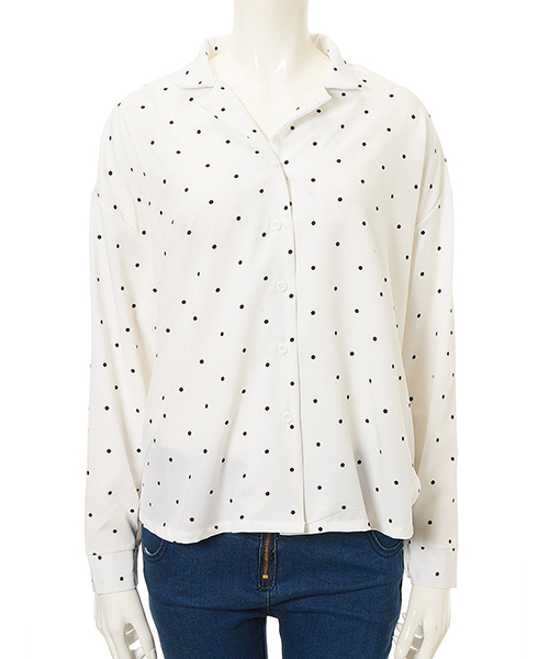 fifth（フィフス）の「ドットスキッパーブラウス（シャツ/ブラウス・レディース・ホワイト/ブラック・MEDIUM）」の12枚目の写真