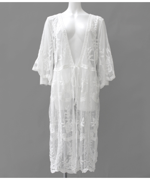 ANAP(アナップ)の「フラワー刺繍ガウンカーディガン(カーディガン/ボレロ・レディース・ブラック/ホワイト・FREE)」の21枚目の写真