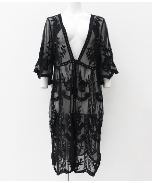 ANAP(アナップ)の「フラワー刺繍ガウンカーディガン(カーディガン/ボレロ・レディース・ブラック/ホワイト・FREE)」の22枚目の写真