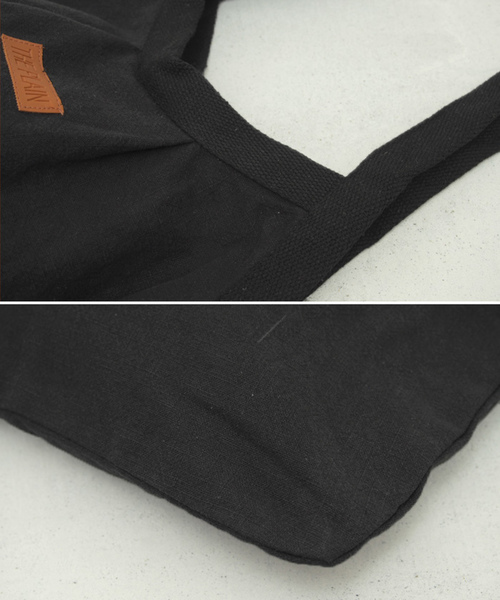 select MOCA（セレクトモカ）の「収納力バツグン◆コットン×リネンブレンドトートバック（トートバッグ・レディース・ブラック/オフホワイト・FREE）」の7枚目の写真