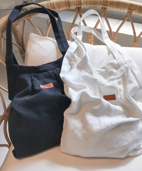 select MOCA（セレクトモカ）の「収納力バツグン◆コットン×リネンブレンドトートバック（トートバッグ・レディース・ブラック/オフホワイト・FREE）」の10枚目の写真