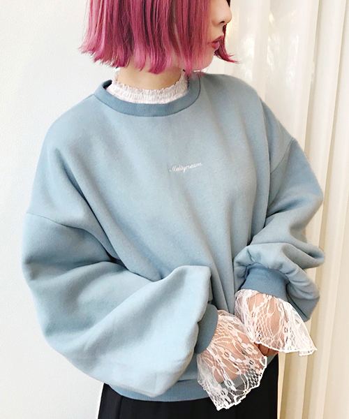 apres jour（アプレジュール）の「レース付きロゴスウエット【ZOZOTOWN限定アイテム】（Tシャツ/カットソー・レディース・サックスブルー/ピンク/ライトベージュ・フリー）」の5枚目の写真