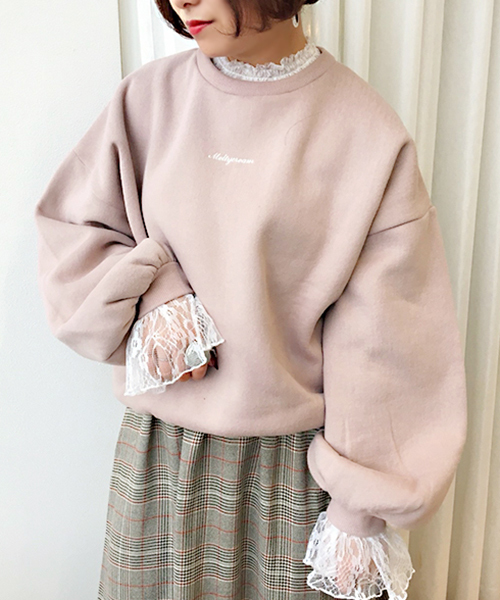 apres jour（アプレジュール）の「レース付きロゴスウエット【ZOZOTOWN限定アイテム】（Tシャツ/カットソー・レディース・サックスブルー/ピンク/ライトベージュ・フリー）」の18枚目の写真