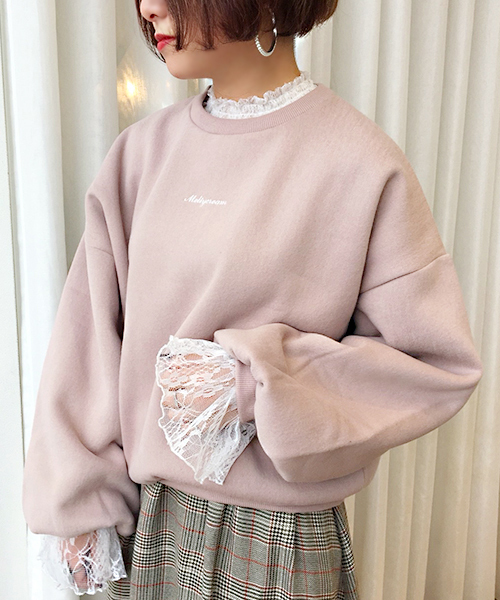 apres jour（アプレジュール）の「レース付きロゴスウエット【ZOZOTOWN限定アイテム】（Tシャツ/カットソー・レディース・サックスブルー/ピンク/ライトベージュ・フリー）」の10枚目の写真