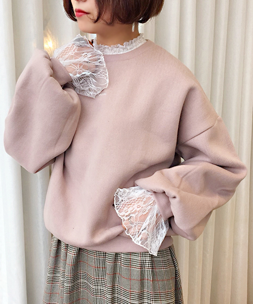 apres jour（アプレジュール）の「レース付きロゴスウエット【ZOZOTOWN限定アイテム】（Tシャツ/カットソー・レディース・サックスブルー/ピンク/ライトベージュ・フリー）」の14枚目の写真