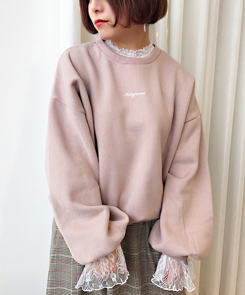 apres jour（アプレジュール）の「レース付きロゴスウエット【ZOZOTOWN限定アイテム】（Tシャツ/カットソー・レディース・サックスブルー/ピンク/ライトベージュ・フリー）」の16枚目の写真