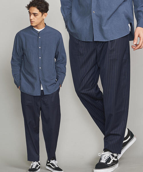 BEAUTY&YOUTH UNITED ARROWS(ビューティアンドユースユナイテッドアローズ)の「BY TW ストライプ 1P ルーズパンツ о(その他パンツ)」 WEAR BEAUTY&YOUTH UNITED ARROWS(ビューティアンドユースユナイテッドアローズ)の「BY TW ストライプ 1P ルーズパンツ о(その他パンツ)」 WEAR