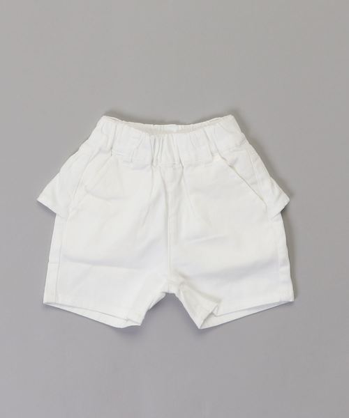 RUGGEDWORKS（ラゲッドワークス）の「キッズ 無地 フリルショートパンツ（チノパンツ・キッズ・ホワイト/ベージュ/カーキオリーブ・100cm/110cm/120cm/130cm/140cm/80ｃｍ/90cm）」の2枚目の写真