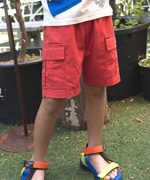 DILASH（ディラッシュ）の「綿麻キャンバス ハーフパンツ(4.5分丈)（その他パンツ・キッズ・ブラウン/ブルー/ブラック/カーキ/オレンジ・80/140/120/110/130/150/90/100）」の5枚目の写真