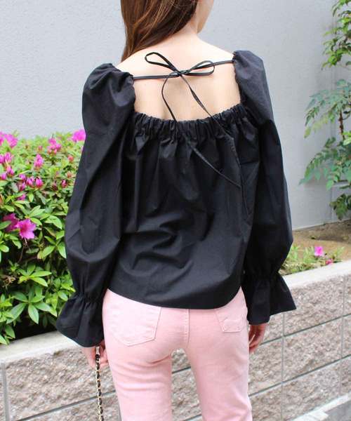 MODE ROBE（モードローブ）の「ギャザーブラウス（シャツ/ブラウス・レディース・ホワイト/ブラック/ベージュ/パープル/ブルー・FREE）」の8枚目の写真