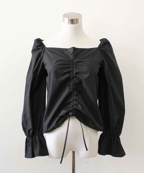 MODE ROBE（モードローブ）の「ギャザーブラウス（シャツ/ブラウス・レディース・ホワイト/ブラック/ベージュ/パープル/ブルー・FREE）」の12枚目の写真