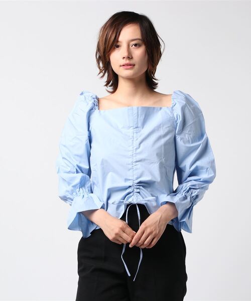 MODE ROBE（モードローブ）の「ギャザーブラウス（シャツ/ブラウス・レディース・ホワイト/ブラック/ベージュ/パープル/ブルー・FREE）」の22枚目の写真