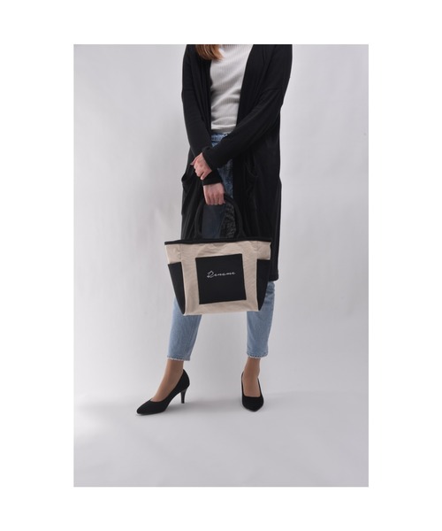 DEVICE（デバイス）の「Rename ロゴ キャンバストートバッグ (ペットボトルホルダー装備)（トートバッグ・レディース・ブラック/ナチュラル/ブラック系その他/アイボリー系・FREE）」の20枚目の写真