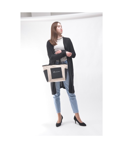 DEVICE（デバイス）の「Rename ロゴ キャンバストートバッグ (ペットボトルホルダー装備)（トートバッグ・レディース・ブラック/ナチュラル/ブラック系その他/アイボリー系・FREE）」の10枚目の写真