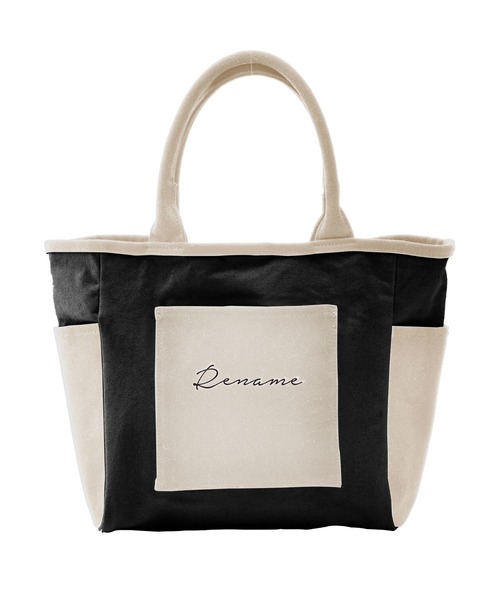 DEVICE（デバイス）の「Rename ロゴ キャンバストートバッグ (ペットボトルホルダー装備)（トートバッグ・レディース・ブラック/ナチュラル/ブラック系その他/アイボリー系・FREE）」の21枚目の写真