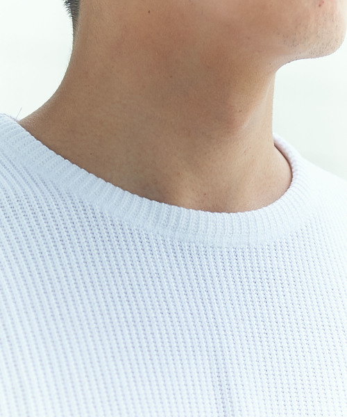 GRAND GLOBAL（グランドグローバル）の「日本製リブテープクルー（Tシャツ/カットソー・メンズ・ホワイト/ネイビー/ピンク・38/40）」の13枚目の写真