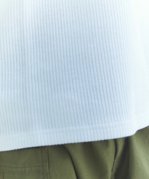 GRAND GLOBAL（グランドグローバル）の「日本製リブテープクルー（Tシャツ/カットソー・メンズ・ホワイト/ネイビー/ピンク・38/40）」の9枚目の写真