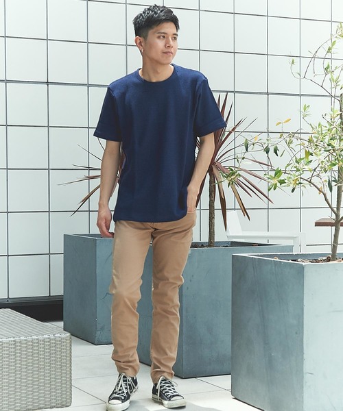 GRAND GLOBAL（グランドグローバル）の「日本製リブテープクルー（Tシャツ/カットソー・メンズ・ホワイト/ネイビー/ピンク・38/40）」の11枚目の写真