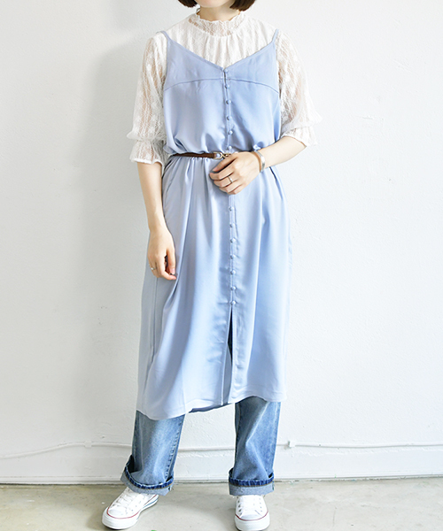 PairPair(ペアペア)の「無地&花柄アソート前釦キャミワンピース(ワンピース・レディース・ブラック/ベージュ/レッド/サックスブルー・FREE)」の15枚目の写真
