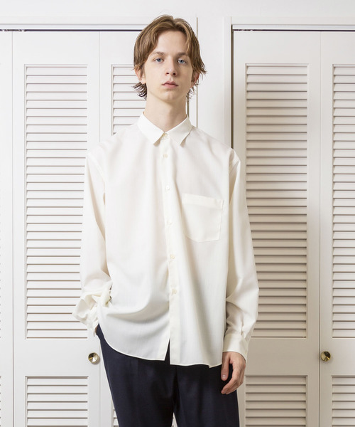 FACTOTUM（ファクトタム）の「【FACTOTUM】平織トップワイドシャツ（シャツ/ブラウス・メンズ・ホワイト/ブラック/ブラウン・44/46/48）」の2枚目の写真