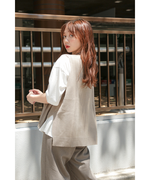 apres jour（アプレジュール）の「ケーブルニットベスト【ZOZOTOWN限定アイテム】（ニット/セーター・レディース・モカ/オレンジ系その他/カーキ/ライトベージュ/スモークピンク・フリー）」の21枚目の写真