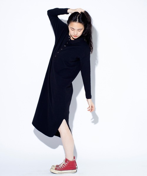 Audition(オーディション)の「D1500 コットンベアヘンリーワンピース(ワンピース・レディース・ブラック/イエロー/オリーブ・MEDIUM)」の19枚目の写真
