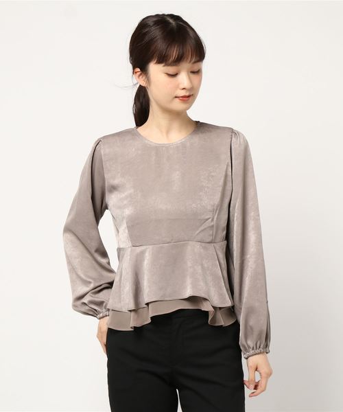 flower(フラワー)の「マリーペプラムトップ(シャツ/ブラウス・レディース・ブラウン/ピンク・FREE)」の5枚目の写真