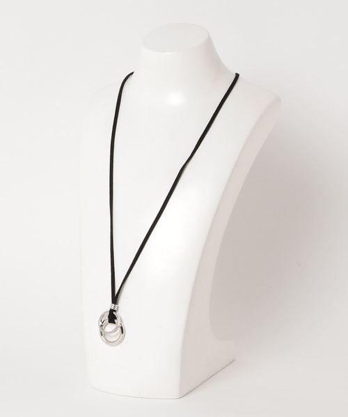 WEGO（ウィゴー）の「WEGO/2リングレザーネックレス（ネックレス・メンズ・ブラック・FREE）」の3枚目の写真
