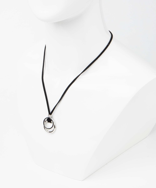 WEGO（ウィゴー）の「WEGO/2リングレザーネックレス（ネックレス・メンズ・ブラック・FREE）」の4枚目の写真
