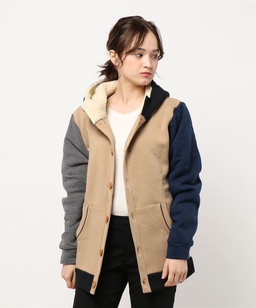 B.I.D.(ビーアイディー)の「《ISLAND PEAK》フード裏ボア 裏起毛ボタンパーカー(スウェット・レディース・ネイビー/その他2/ライトグレー/ベージュ/チャコール/杢グレー/ブラック/その他1・MEDIUM/LARGE/X-LARGE)」の13枚目の写真