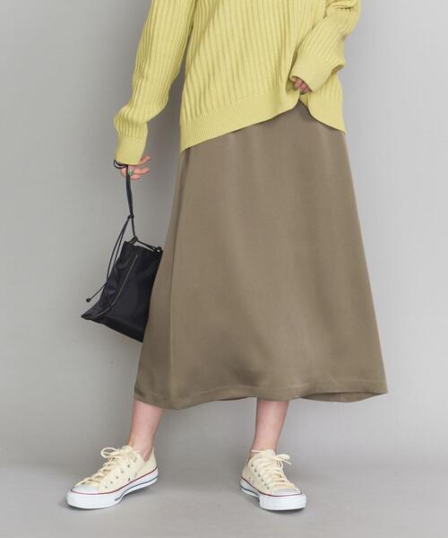 BEAUTY&YOUTH UNITED ARROWS（ビューティーアンドユースユナイテッドアローズ）の「BY サテンセミフレアスカートо（スカート・レディース・レッド/モカ・MEDIUM/SMALL/LARGE）」の2枚目の写真